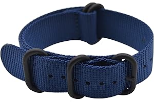 ArtStyle Watch Band with Ballistic Nylon Material Strap and High-End Black Buckle (Matte Finish Buckle)