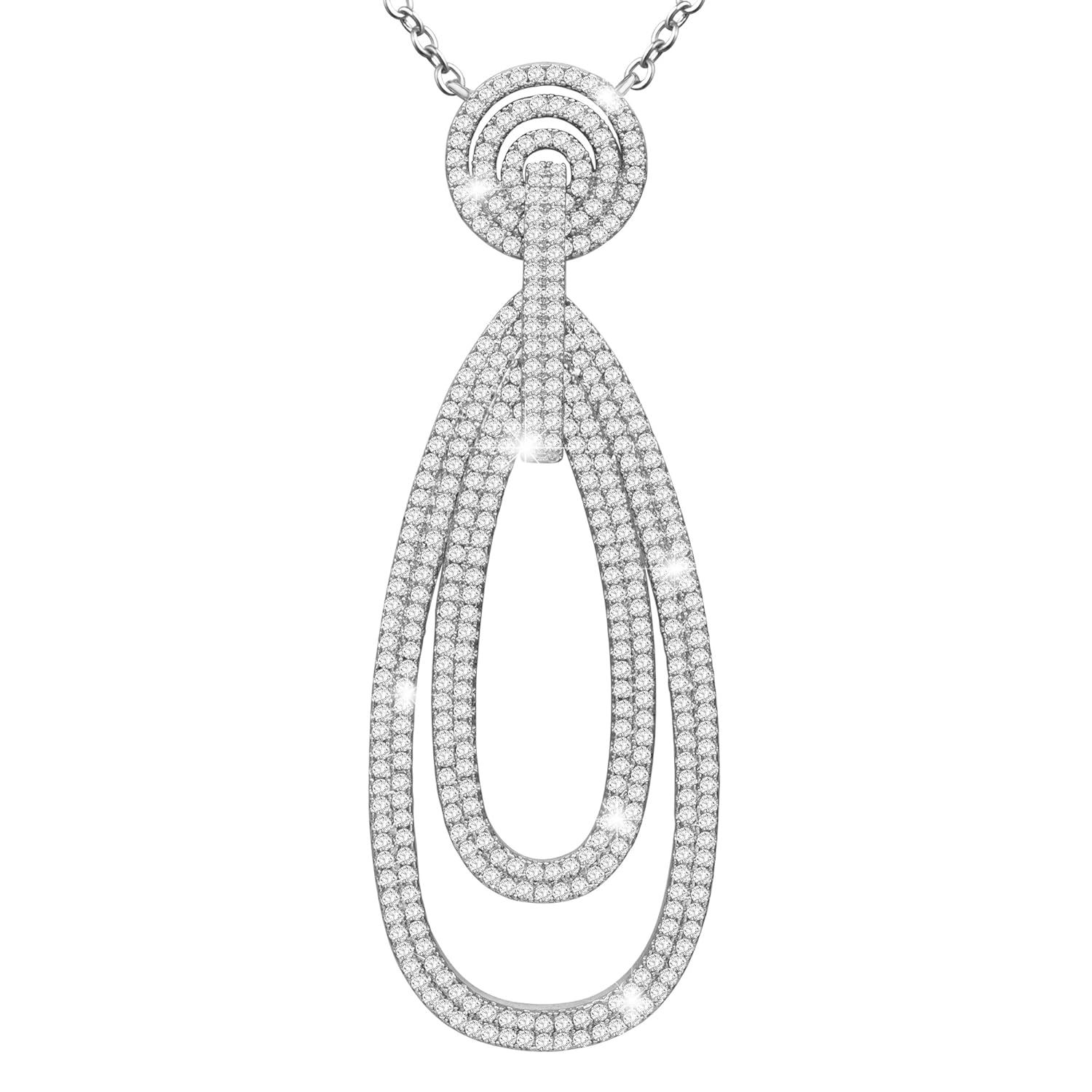 MARENJA Regalo San Valentín Collar Mujer de Moda Colgante Largo de Cristal
