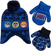 Nickelodeon Boys Paw Patrol Winter Hat, 2 Pair Gloves or Mittens (Toddler/Little Boys)