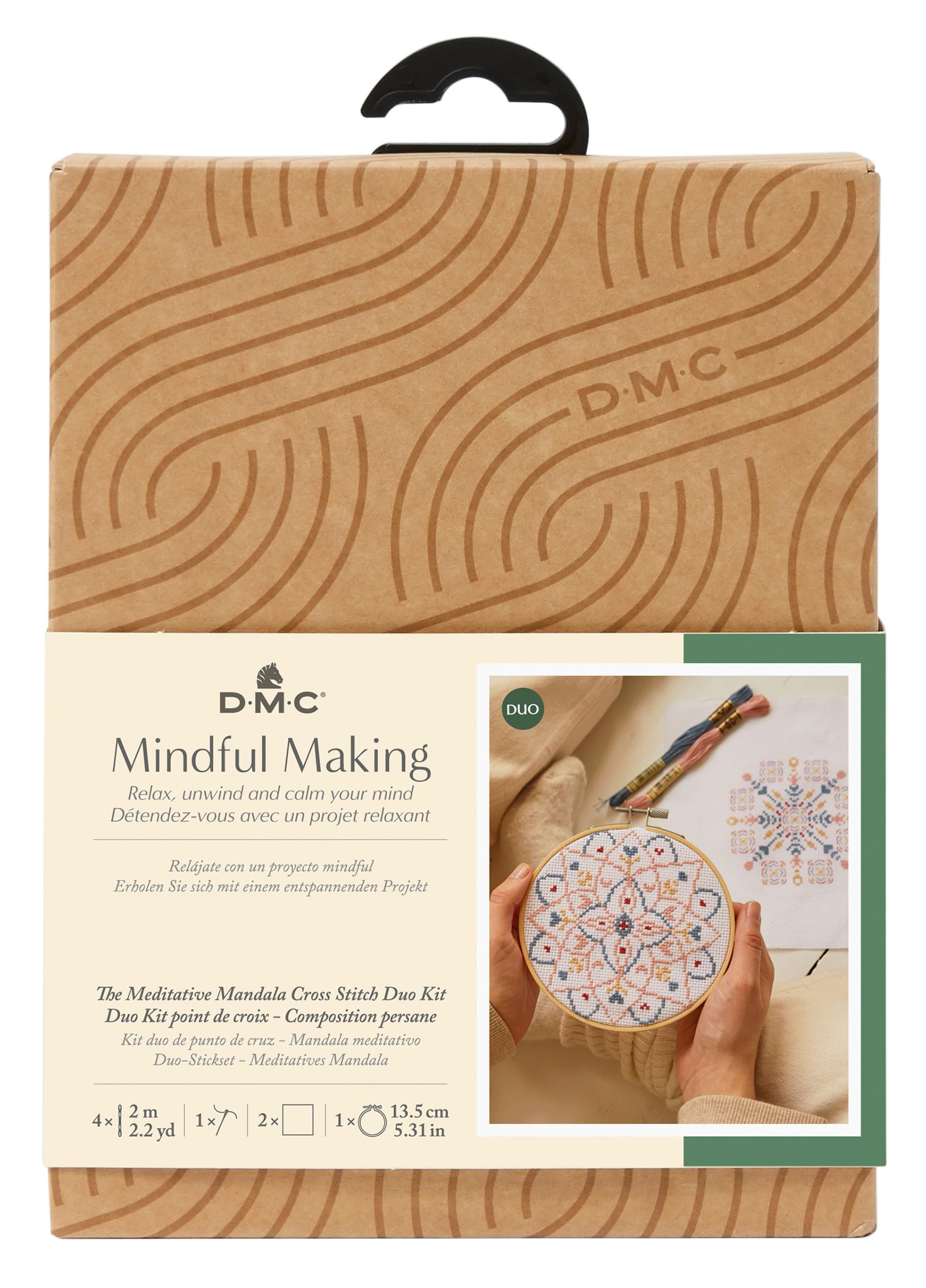 DMC Mindful Making Meditative Mandala Cross Stitch Duo Kit, Various, One Size, BK1953