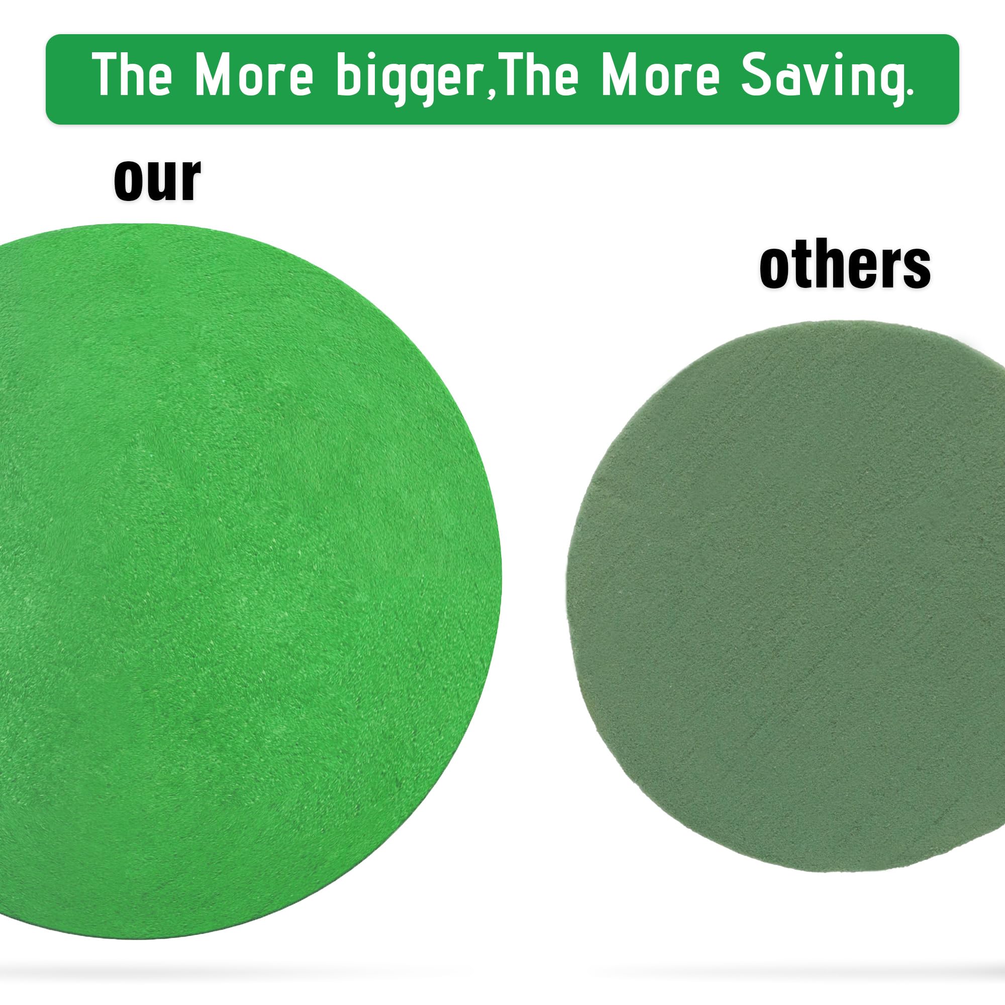 Max Shape 6 Pcs Floral Foam Round Blocks, Large Wet and Dry Green Foam for Artificial and Fresh Flower Arrangement,Flower Foam Blocks for Wedding Party Decorations (9.8 Inch)