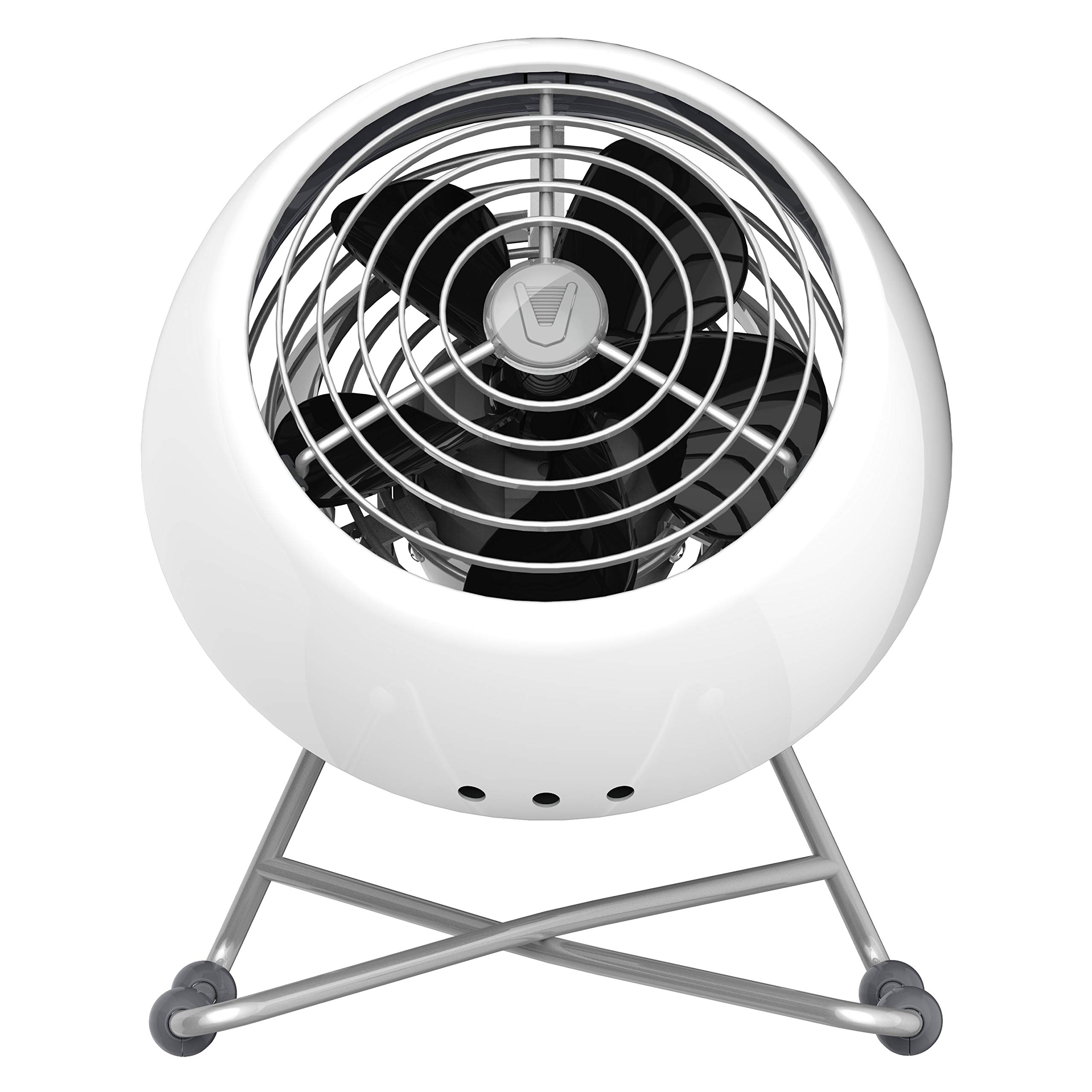 Vornado VFAN™ Mini Modern Vintage Fan, Retro Metal Air Circulator, Fan for Desk & Bedside, 2 Speeds, Adjustable Tilt, Personal Cooling with Targeted Airflow, Quiet Fan, Ice White