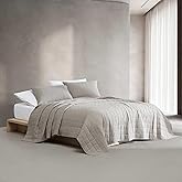 Calvin Klein - Queen Quilt, Melange Flannel Bedding, Super Soft and Cozy Home Decor (Melange Flannel Natural, Queen)