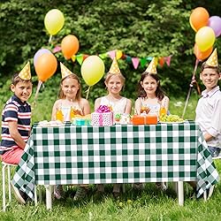 WNINK 6 Pack Green and White Checkered Rectangular