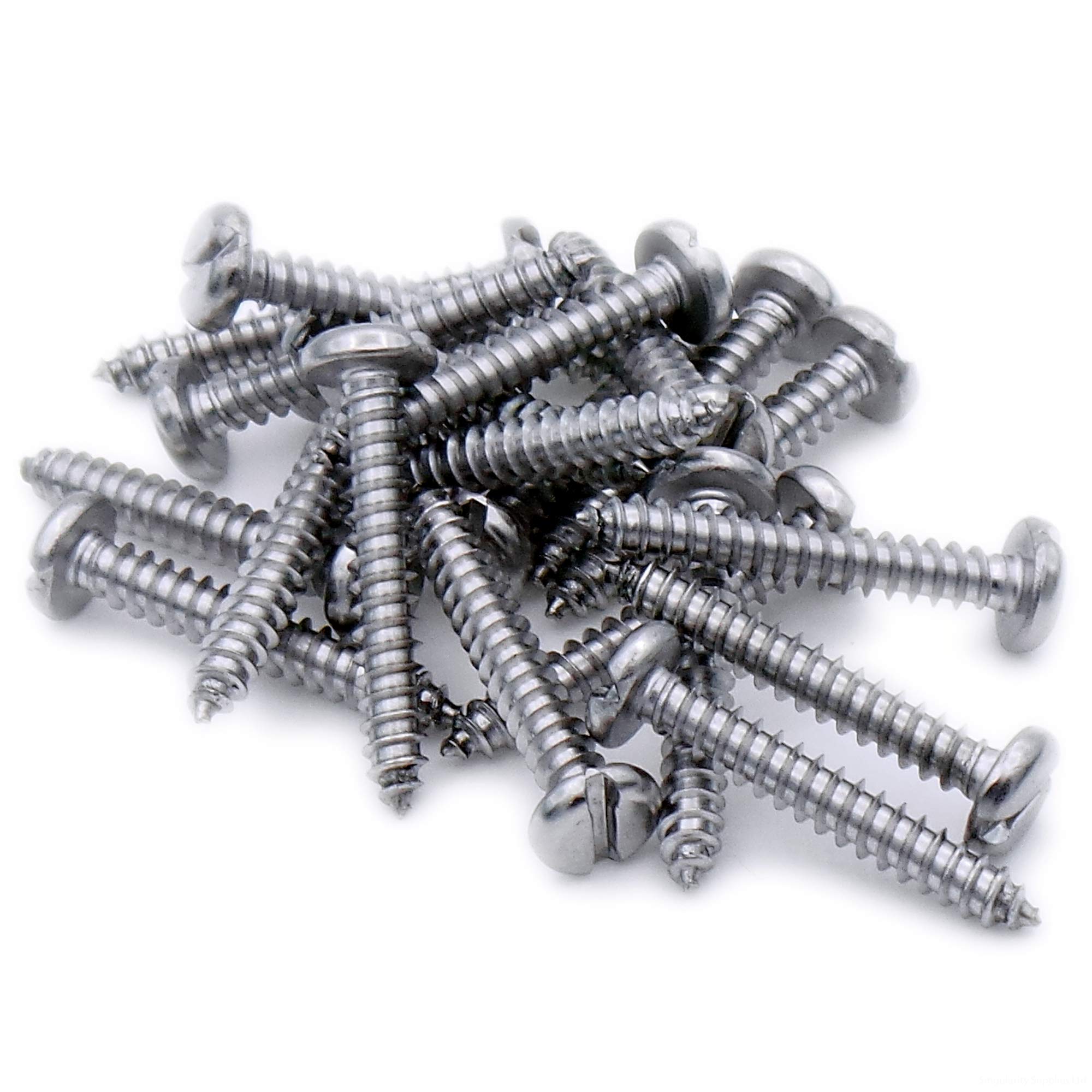No.14 x 0.75 (6.3mm x 19mm) Slot Pan Self-Tapping Screw - Stainless Steel (A2) (Pack of 20)