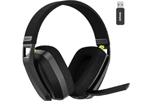 BINNUNE Wireless Gaming Headset with Flip Microphone for PC, PS4, PS5, Playstation 4 5,2.4GHz Wireless Bluetooth USB Gamer Headphones with ENC Mic for Laptop Computer,48H