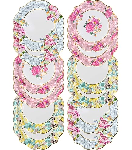 Lot De 60 Assiettes En Papier Et Serviettes De Table Sur Le Thème Des Fleurs Sauvages, Ensemble De Vaisselle De Fête Florale Printanière, Fête Prénatale, Anniversaire, Thé, Pour 20 Personnes