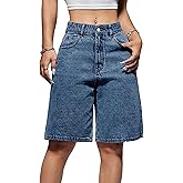 EMMIOL Women Jorts Baggy Jeans Jorts Outfits Mid-Low Waisted Denim Y2K Shorts Summer Hot Short Pants Streetwear