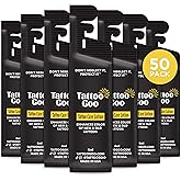 Tattoo Goo Tattoo Care Lotion, 50 Pk Travel Size, Soothes Itch & Irritation, Hydrate & Preserve Color, Non-Greasy Moisturizer, Aftercare Lotion with Olive Oil & Panthenol, No Petroleum or Mineral Oil