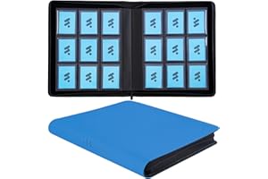 MORABTO Toploader Binder, Holds 324 Top Loaders,9 Pocket Top Loader Binders for 3" x 5" Rigid Cards,Toploader Card Binder for Hard Plastic Top Loaders -Sky Blue