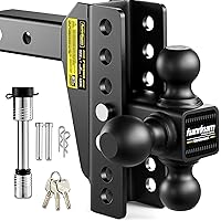 HANDNAM Drop Hitch Adjustable Trailer Hitch, Tow Hitch with 6-Inch Drop/Rise for Truck (16,500 LBS GTW), Adjustable Drop Hitc