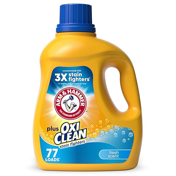 ARM & HAMMER PLUS OXICLEAN FRESH SCENT, 77 LOADS LIQUID LAUNDRY DETERGENT, 100.5 FL OZ