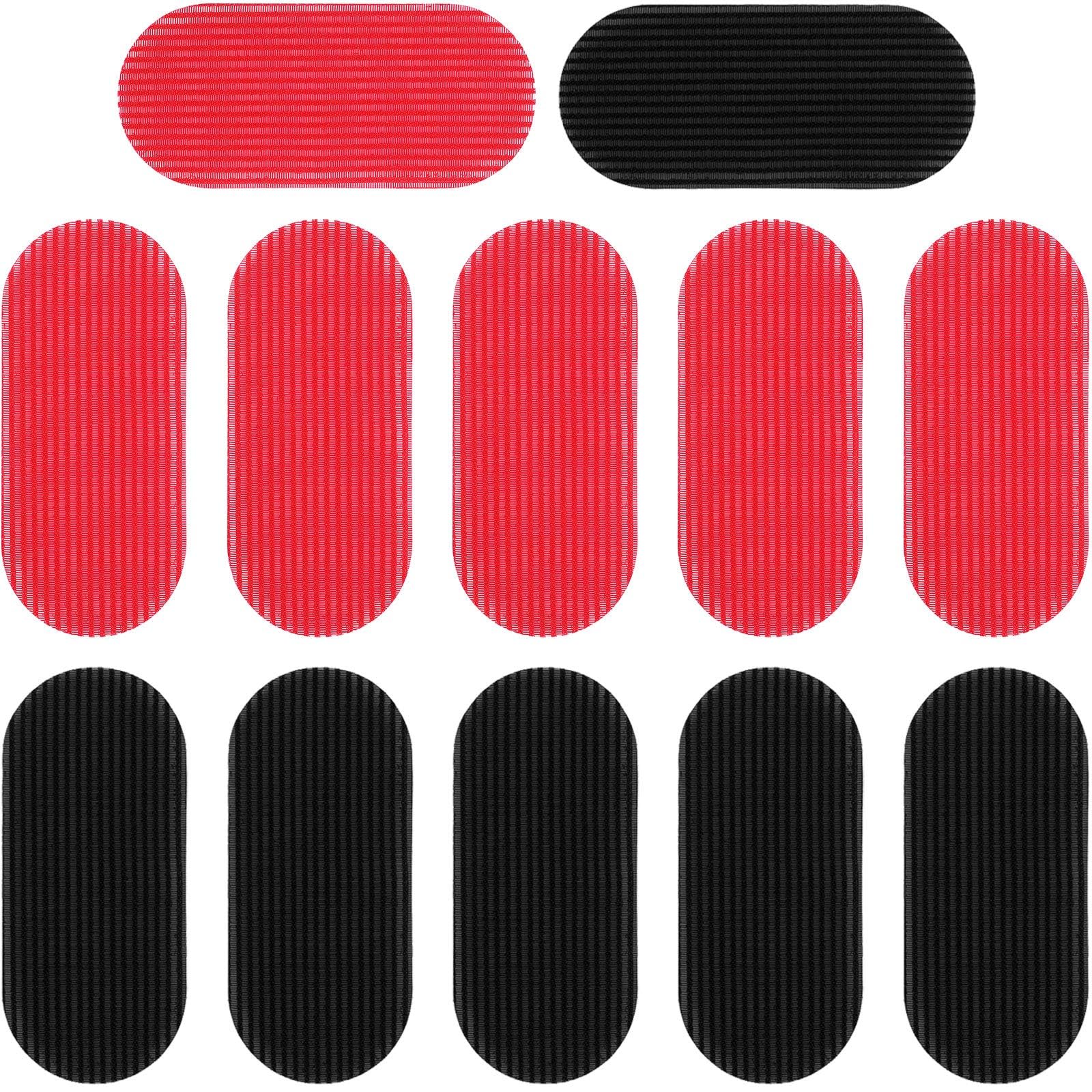 Boao 12 Pieces Hair Pads Gripper Hair Holders Fixed Clip Hairpin Styling Accessories for Man Woman Black, Red
