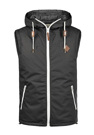 !Solid Tilux Herren Weste Outdoor-Weste Mit Kapuze Und Stehkragen