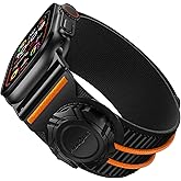 Bandletic Compatible with Apple Watch Ultra Band Men,Wide Soft Stretchy Strap with Fidlock Magnetic Winch Buckle for iWatch 49mm(Ultra 3/2/1),46mm(11/10),45mm(9/8/7),44mm(SE3/SE2/SE/6/5/4),42mm(3/2/1)