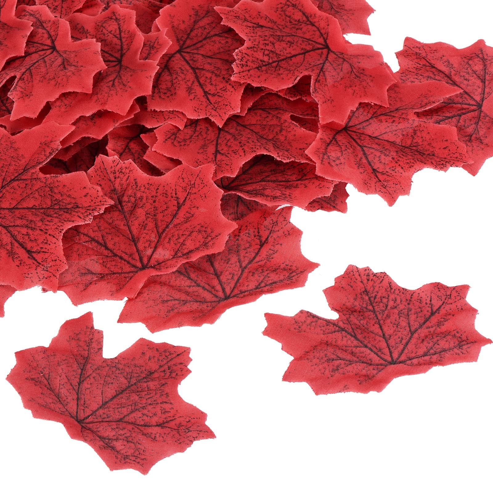 PATIKIL Artificial Leaves, 300 Pcs Fall Maple Autumn Fake Leaf for Wedding Party Thanksgiving Halloween Decoration, Red