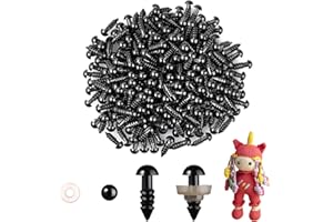Mucunnia Safety Eyes 400pcs 6mm Safety Eyes for Amigurumi with Washers Plastic Black Safety Eyes for Crochet Craft Safety Eye