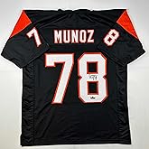 Facsimile Autographed Anthony Munoz Cincinnati Black Reprint Laser Auto Football Jersey Size Men's XL