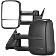 YITAMOTOR Towing Mirrors Compatible with 1988-1999 Chevy GMC C1500 K1500, 1988-2000 C2500 C3500 K2500 K3500 Power Adjusted Manual Telescoping