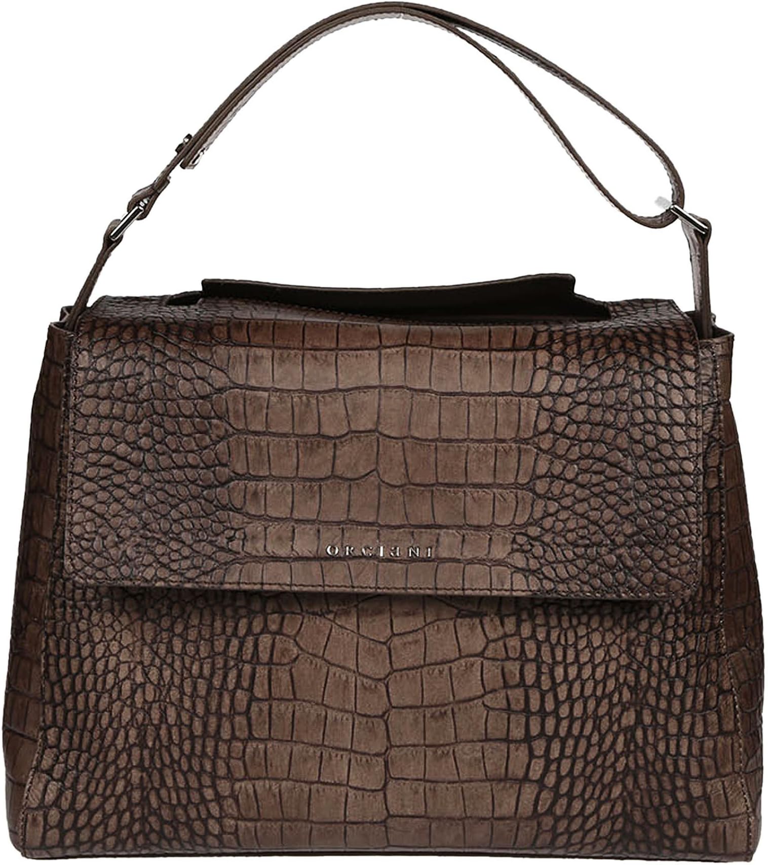 Orciani Women's B02006COCCOTMORO Brown Leather Shoulder Bag