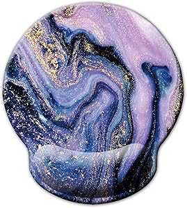 Ergonomic Mouse Pad with Wrist Support,Dooke Cute Wrist Pad with Non-Slip Rubber Base for Computer, Laptop, Home Office Gaming, Working, Easy Typing & Pain Relief Marble