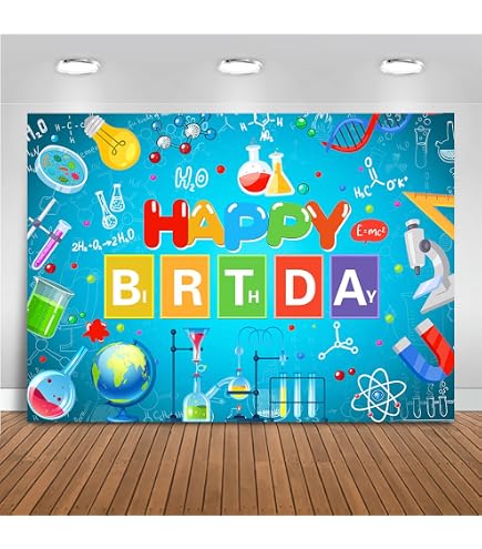 Science Birthday Backdrop 7x5ft - Kids Mad Scientist Theme Photo Background For Parties, School & Photography - View #10