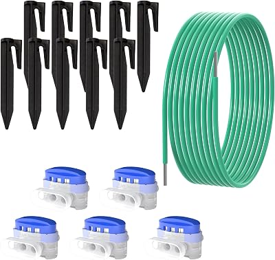 ECENCE Robotic Lawn Mower Accessory Kit: 3m Wire, 5 Connectors, 10 Nails