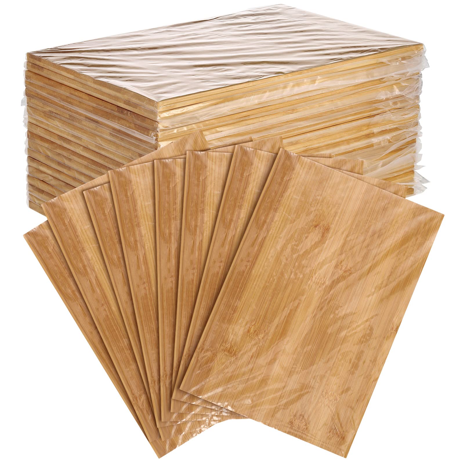 Photo 1 of 18 Pcs Wood Cutting Board Bulk Kitchen Chopping Boards Large Serving Board Wooden Cutting Board Set for Kitchen Meat Cheese Bread Vegetables (12'' x 8'', Bamboo Wood)