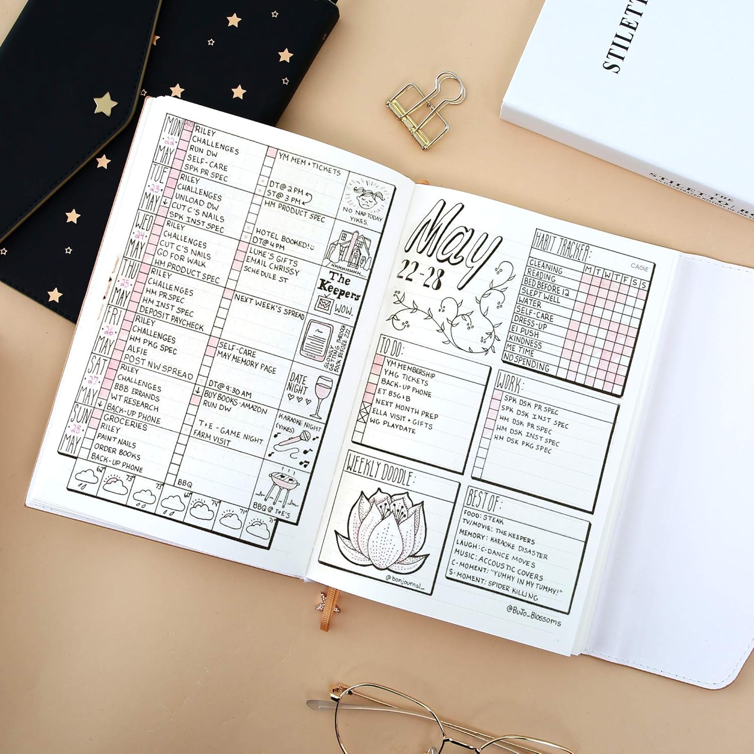 Star Journal for Women Leather Girl Journal Lined Teen Diary for Girls Magnetic Notebook Travel Diary Personal Organizer with Creative Envelope Style for Teenagers A5 5.9x8.5inch Black : Office Products