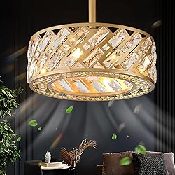 CATINER Crystal Caged Ceiling Fans with