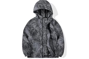 JOYSON Kid Boys Rain Jackets Lightweight Water-resistant Windbreaker Breathable Outerwear Raincoat with Hood