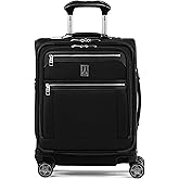 Travelpro Platinum Elite Softside Expandable Carry on Luggage, 8 Wheel Spinner Suitcase, USB Port, Men and Women, International, Shadow Black, Carry On 19-Inch