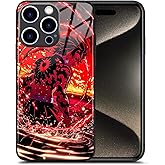 Demon Form Anime Silicone Tempered Glass Phone Case, Manga Fans Unique Design Glossy Cover for iPhone 16