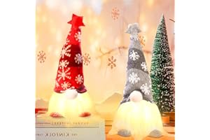 HKKYO 2 PCS Christmas Gnome Plush Doll, Christmas Gnomes Decorations for Home, Christmas Gnomes with Light, Gnomes Christmas Decorations, Gnome Home Decorations, Xmas Gnome Ornaments Indoor Outdoor