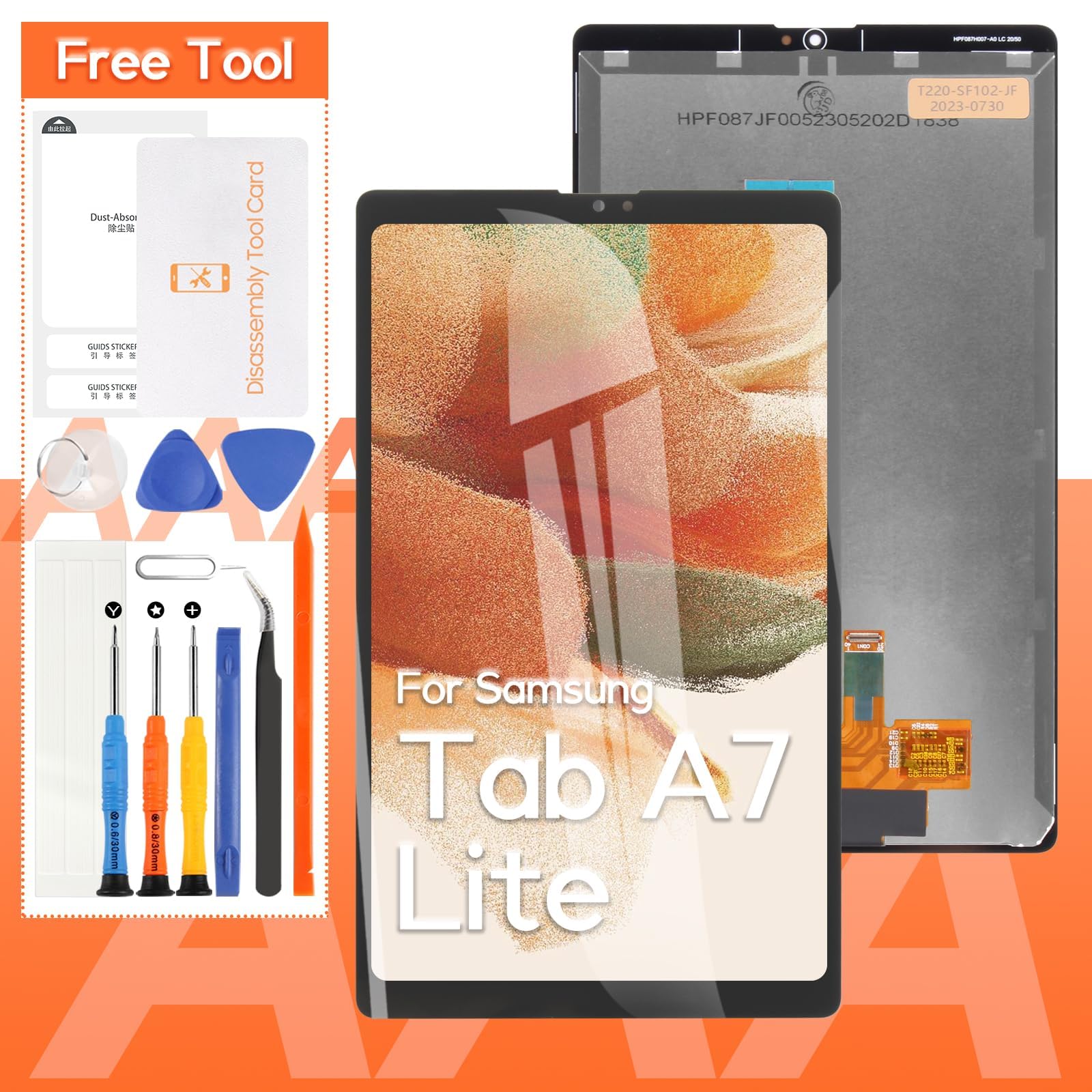 Photo 1 of (LTE Version) Screen Replacement for Samsung Galaxy Tab A7 Lite LCD Display SM-T225 SM-T227 Touch Screen Digitizer Full Assembly,with Tools(Not for T220N)