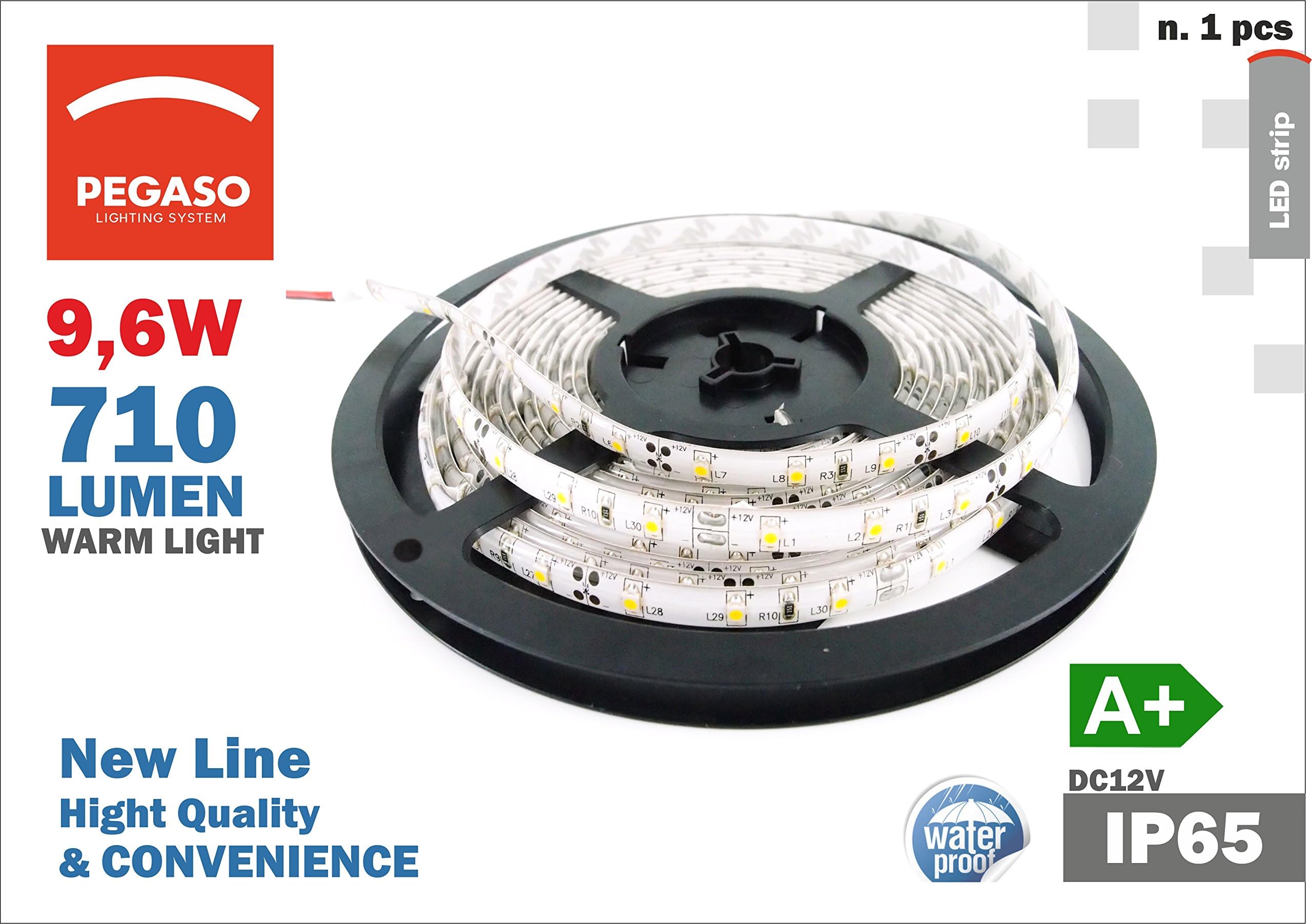 LED Strip Pegaso, IP65, warm light 3000 K, 5 Meters Length [Energy Class A+]