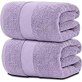 White Classic Luxury Soft Bath Sheet Towels - 650 GSM Cotton Luxury Bath Towels Extra Large 35x70 | Highly Absorbent and Quick Dry | Hotel Quality Extra Large Bath Towels Oversized, Lavender, 2 Pack
