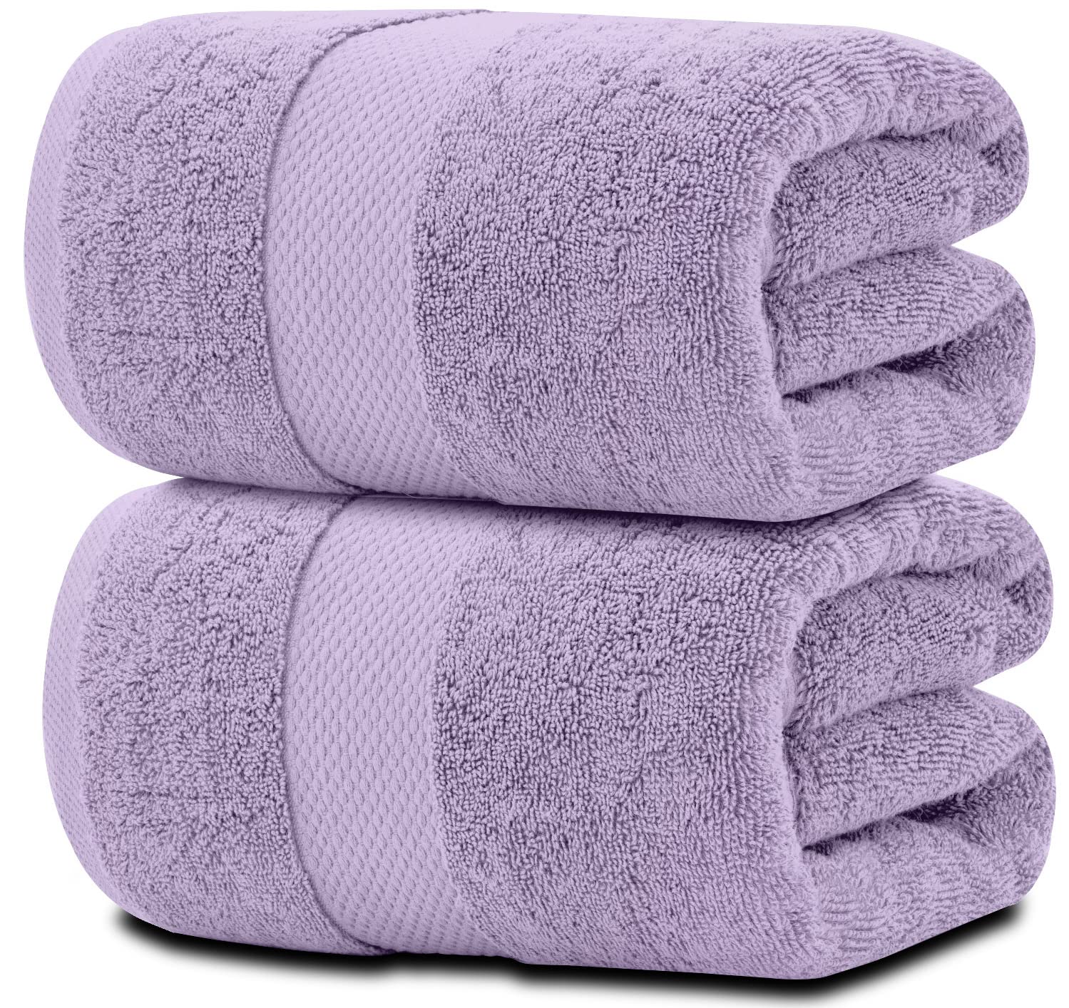 Photo 1 of  ** VERY USED/ MISSING PARTS ** White Classic Luxury Soft Bath Sheet Towels - 650 GSM Cotton Luxury Bath Towels Extra Large 35x70 | Highly Absorbent and Quick Dry | Hotel Quality Extra Large Bath Towels Oversized, Lavender, 2 Pack