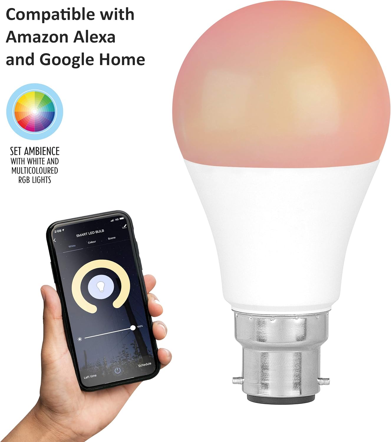 Intempo EE5013BWHTSTKEU7 Smart Light Bulb with Fitting, 8.5 W