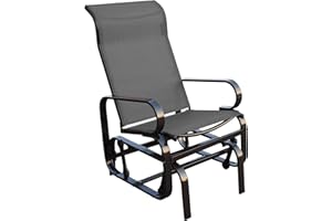 Sojag Belle Patio Glider Chair with Heavy-Duty Steel Frame and PVC-Coated Fabric, Easy-Glide Outdoor Patio Rocking Chair, Dar