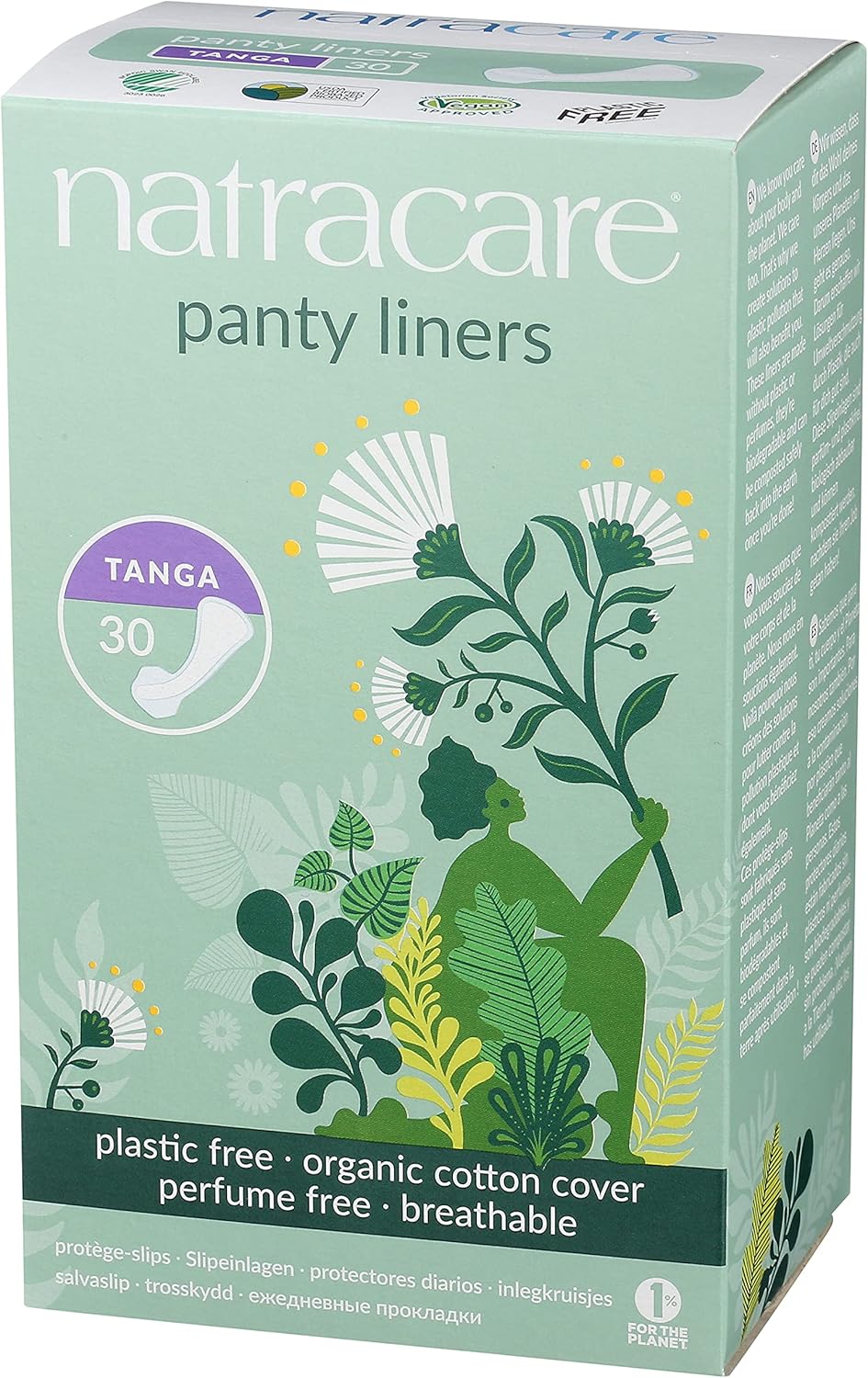Natracare Natural Panty Liners, Tanga, 30 Count Boxes: Health & Personal Care