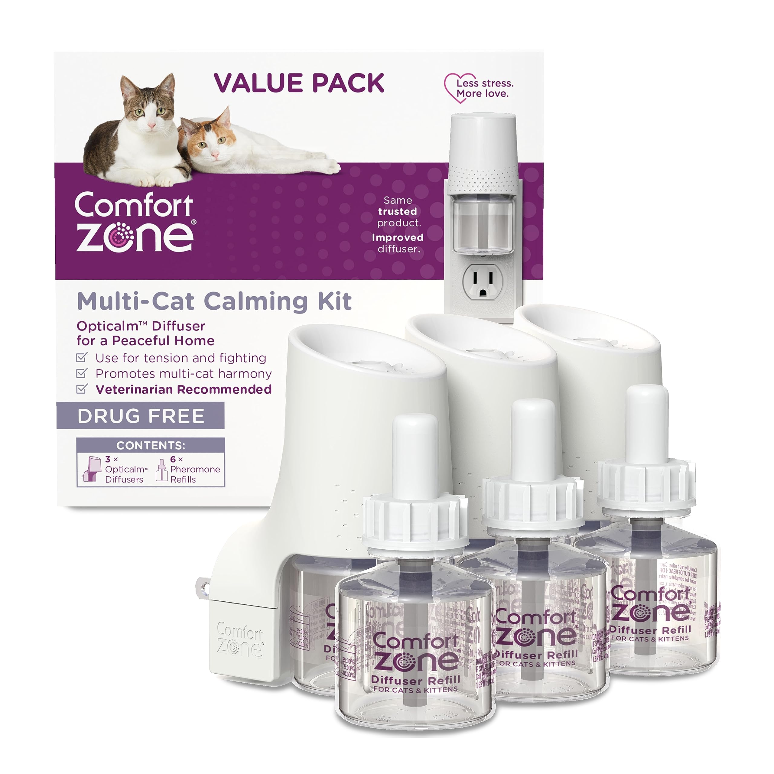 Mua Comfort Zone Multi Cat Calming Diffuser: 3 Pheromone Diffusers & 6 ...