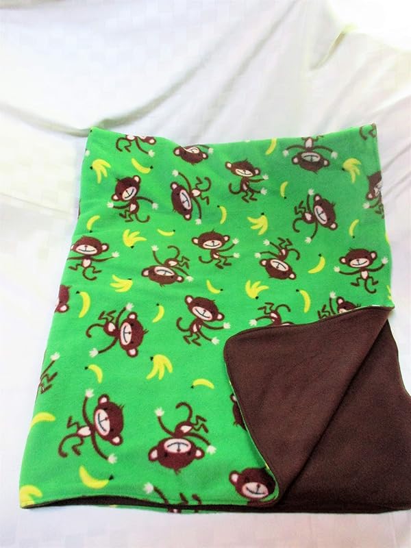 Monkey Fleece Blanket Handmade