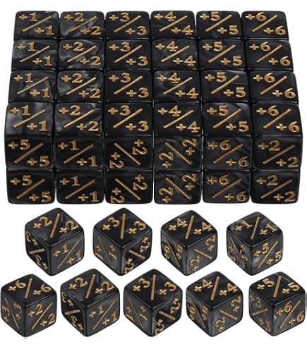 BOXOB – 51 Dés Compteurs MTG – Mots-clés, Stats, Fidélité – D20 – Sac En Velours – 4 Couleurs – Accessoire TCG