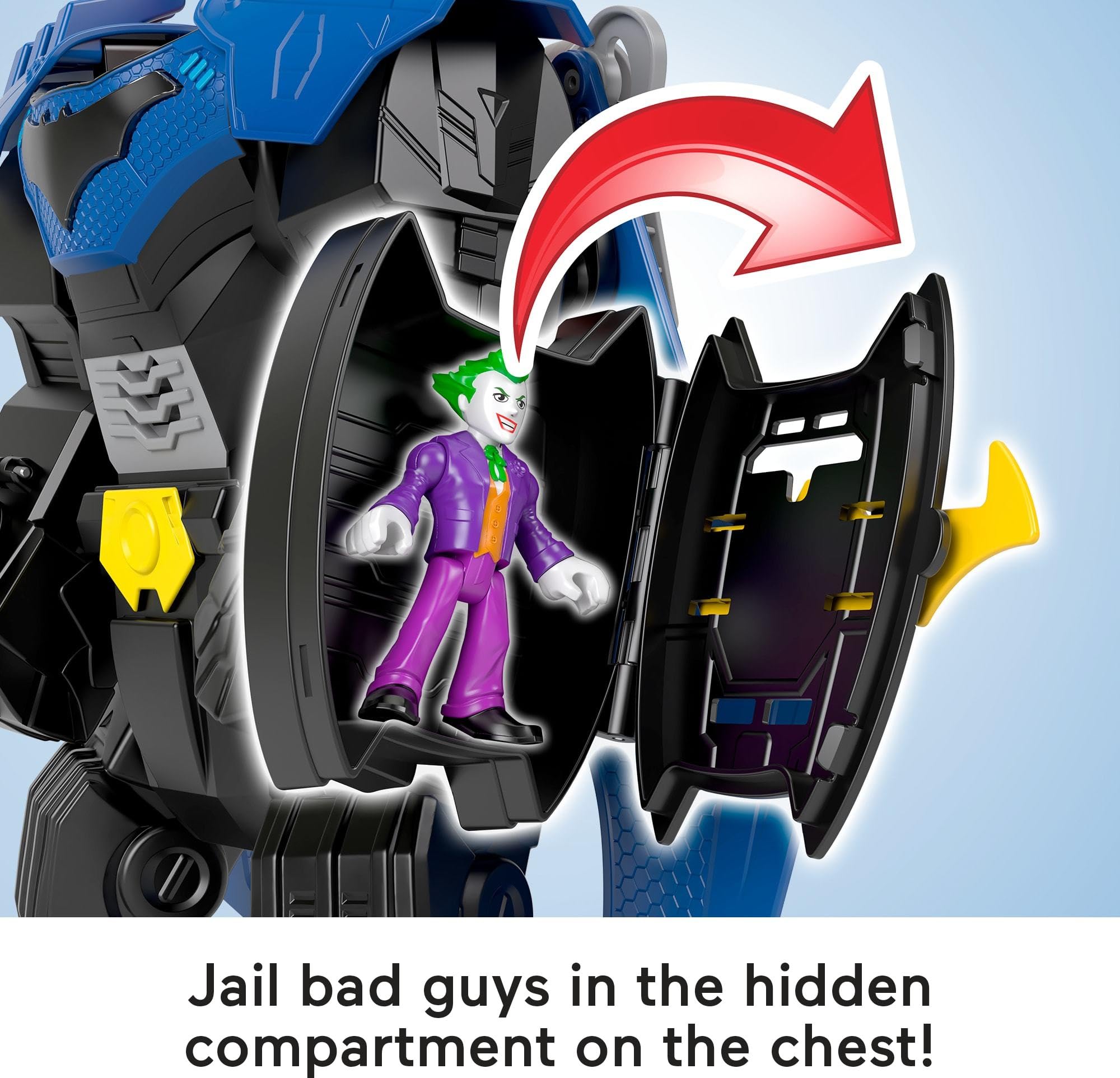 Fisher-Price Imaginext DC Super Friends, Batman Flight Mech with Lights, Sounds Motion & 3-inch Action Figure, 14.5-inch Toy Includes Launcher & Discs