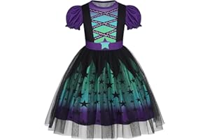 WonderBabe Pirate Costume Kids Puff Sleeve Tulle Dress Toddler Pirate Outfit Girls Birthday Party Halloween Dress Up Clothes