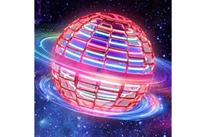 MERRYHOME Flying Ball Toys for Boys Grils: 2024 Fly Orb Cosmic Globe Boomerang Hover Ball, Hand Mini Drone, Flying Toy Fly Spinners for Kids Teens Adults Indoor Outdoor Toys (Red)