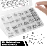 FandWay 1200Pcs Stainless Steel Tiny Screws Nuts Kit M1-M2.5 for Watch PC SSD view 2