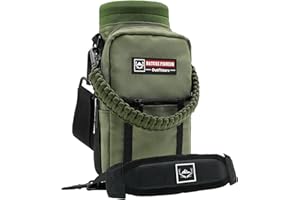 NATURE PIONEOR Insulated Water Bottle Holder with Shoulder Strap for 25 32 40 64 OZ Sports Water Jugs Bottles, Carrier/Pouch Sleeve for Outdoor Camping, Hiking,Gym