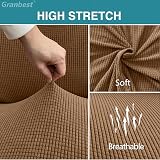 Granbest High Stretch Dining Chair Covers Set of 6 Khaki Parson Style view 3